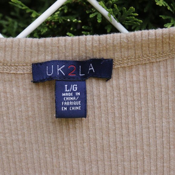 3/$28 SALE Uk2La Ribbed Lace Up Bodysuit - Large - Picture 4 of 7